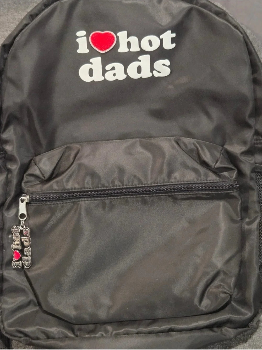 Black Graphic 'I ♥ Hot Dads' Nylon Backpack